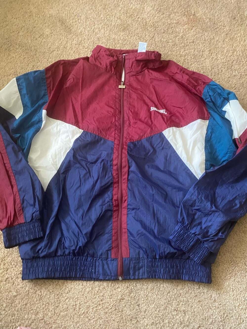 Vintage 90s Spalding Athletic Apparel Colorblock Windbreaker Jacket- L